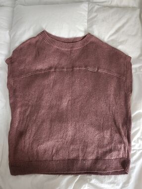 Brunello Cucinelli Linen Silk Sequined Top Rosewood Size S monili Bead Accent